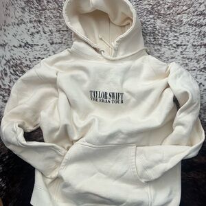 Cream Taylor Swift Hoodie with Tour Print